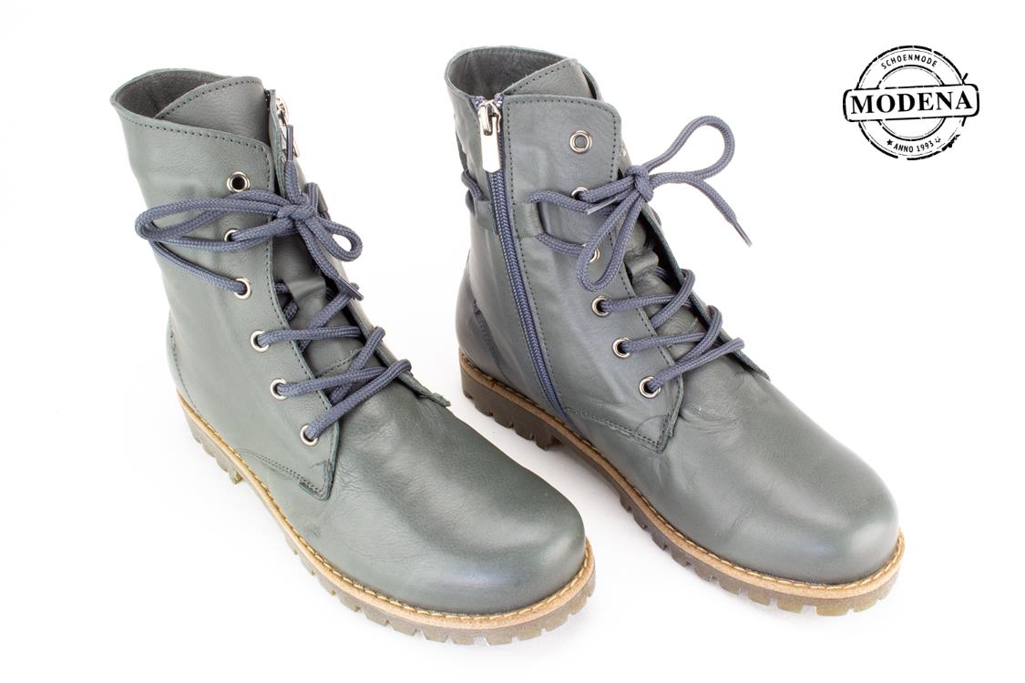 Modena schoenmode - stoere zool - grijs veterlaarsje stoere