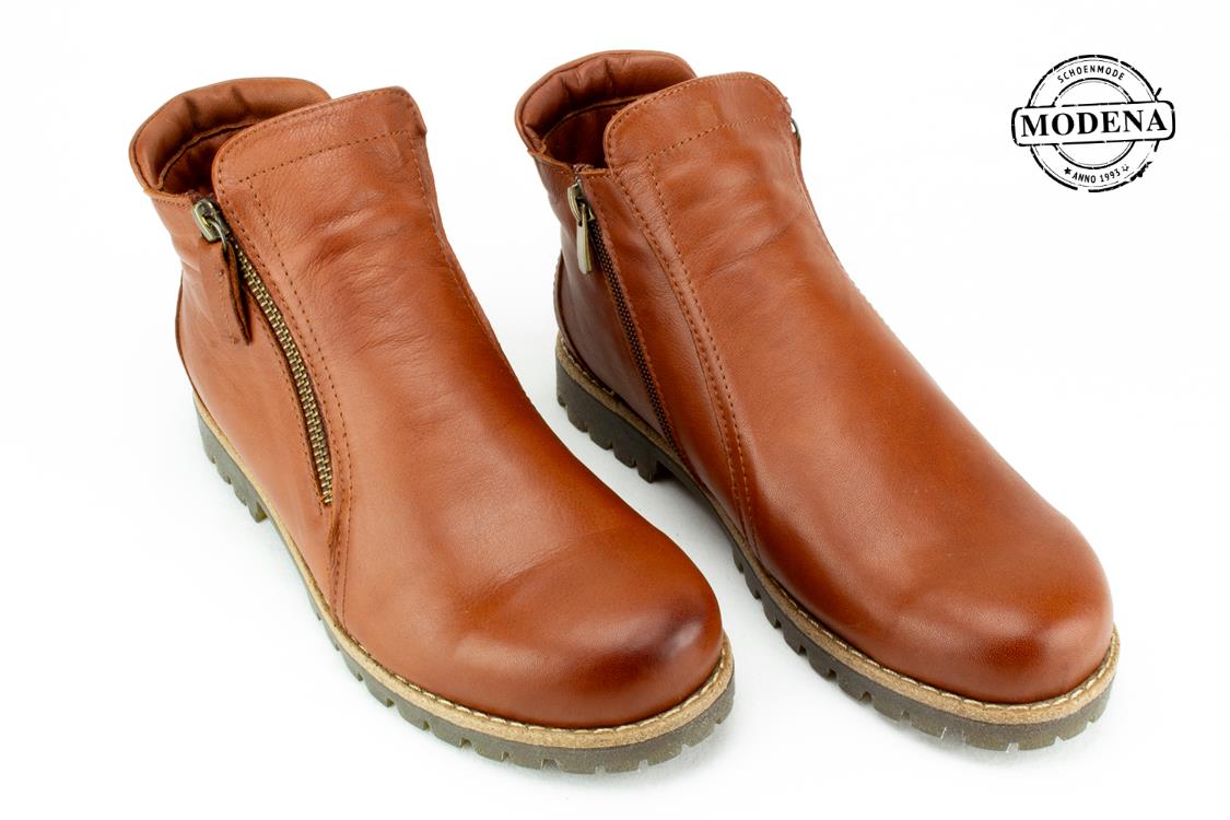 Modena schoenmode - Military - kastanie 2 ritsen militar