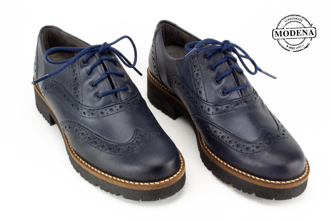 Modena schoenmode - broque veter - blauw veter broque