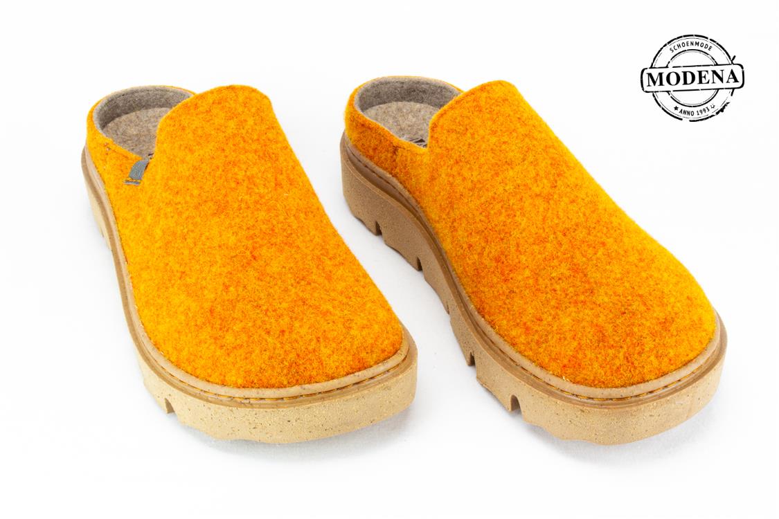 Modena schoenmode - carmaux - oranje vilt muil