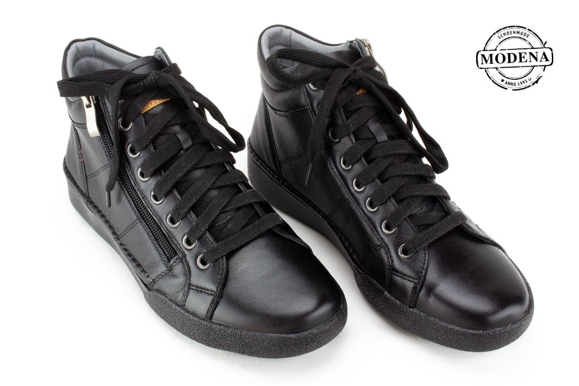 Modena schoenmode - sneaker - zw hoge sneaker