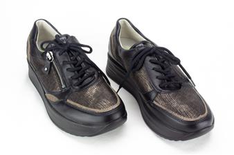 ZWART-BRONS SNEAKER ZIJ-RITS