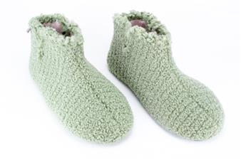 ZACHT GROEN HOGE PANTOFFEL