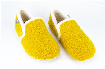 MOSTERDGEEL TEDDY PANTOFFEL