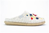 ECRU MUIL ROOD-BLAUWE BLOEMEN - Ecru