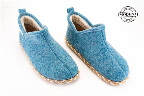 Detailpagina - Ander damesschoenen model: TURQUOISE HOGE SLOEF VILT