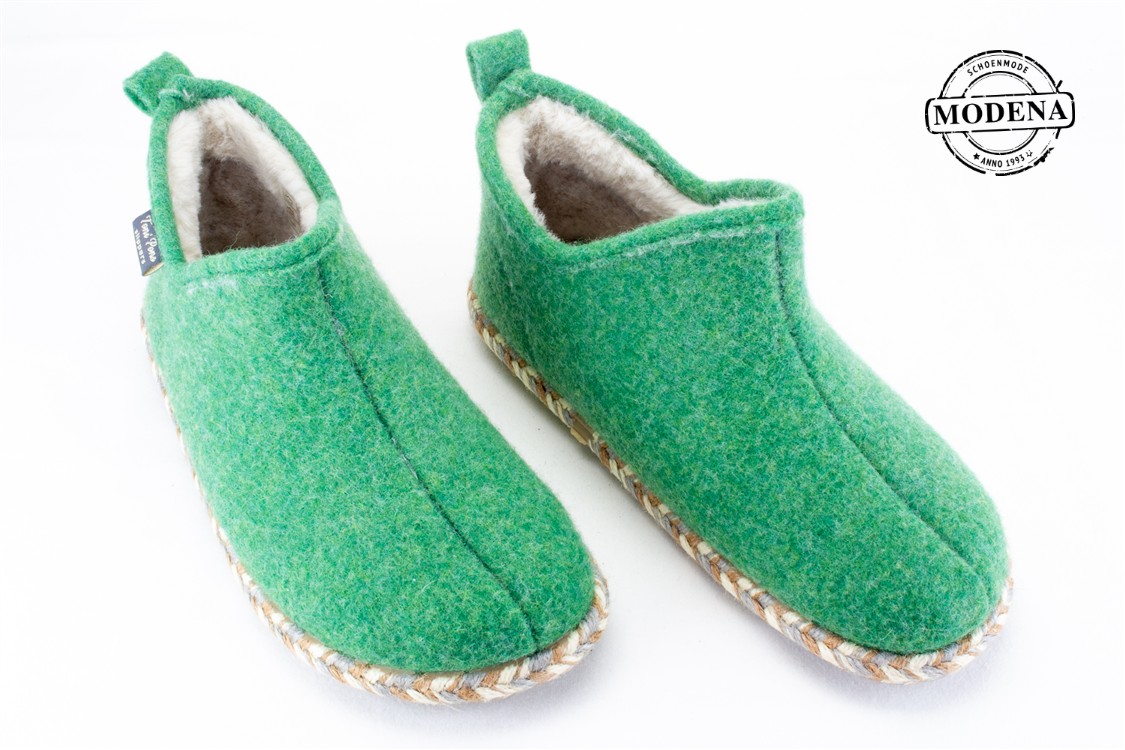 Modena schoenmode - hoge sloef - groen hoge vilt