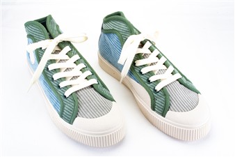BLAUW -GROEN MIX HOGE SNEAKER