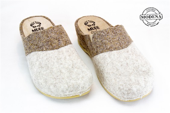 Detailpagina - Ander damesschoenen model: BEIGE MUIL VILT BOORD