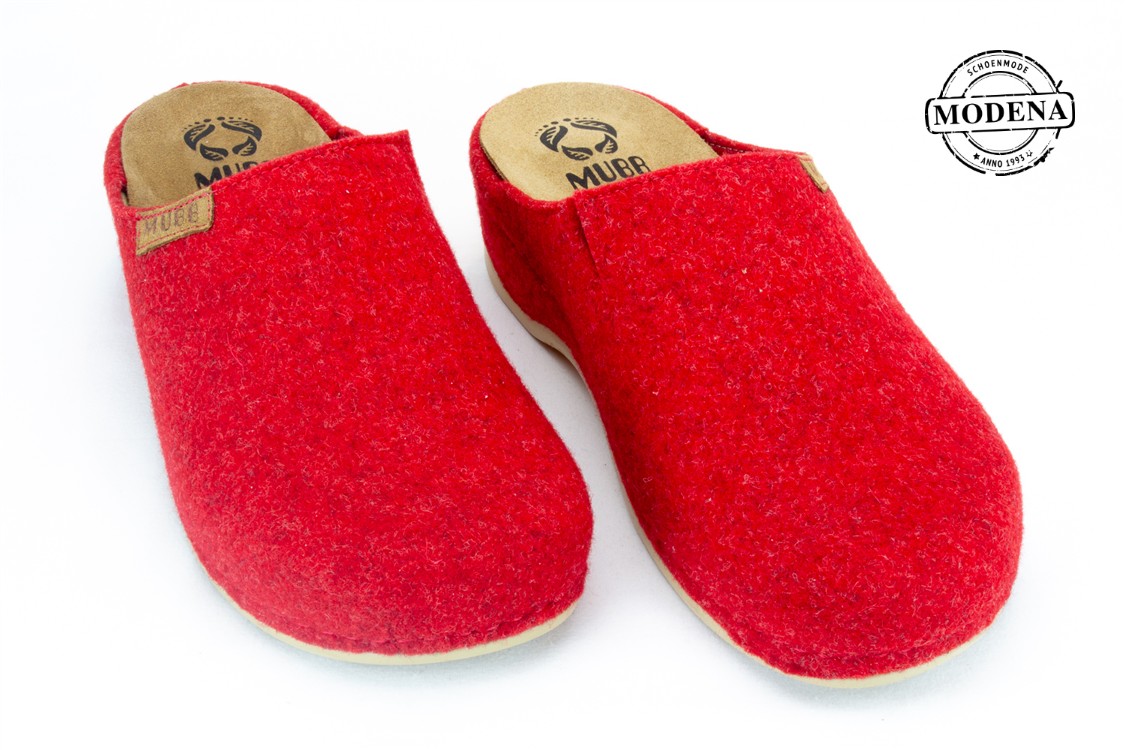 Modena schoenmode - muil - rood vilt muil