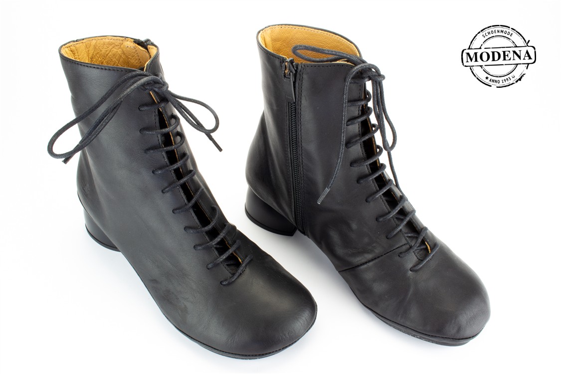 Modena schoenmode - Veterbotje Nara - zw veterbotje hak