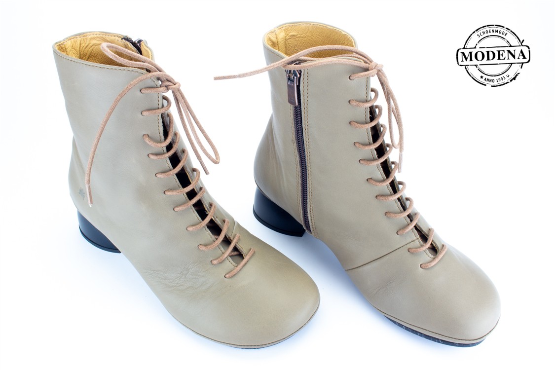 Modena schoenmode - Veterbotje Nara - taupe veterbotje hak
