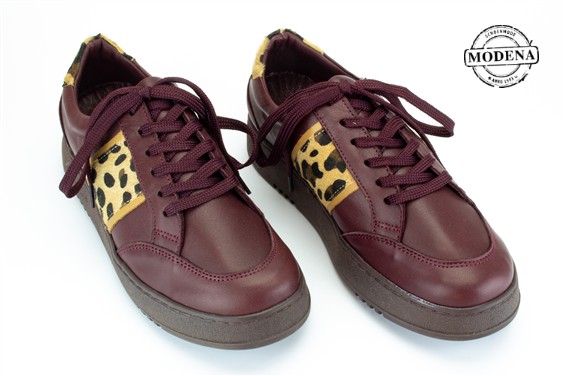 Detailpagina - Ander damesschoenen model: BORDO-LEOPARD LAGE SNEAKER