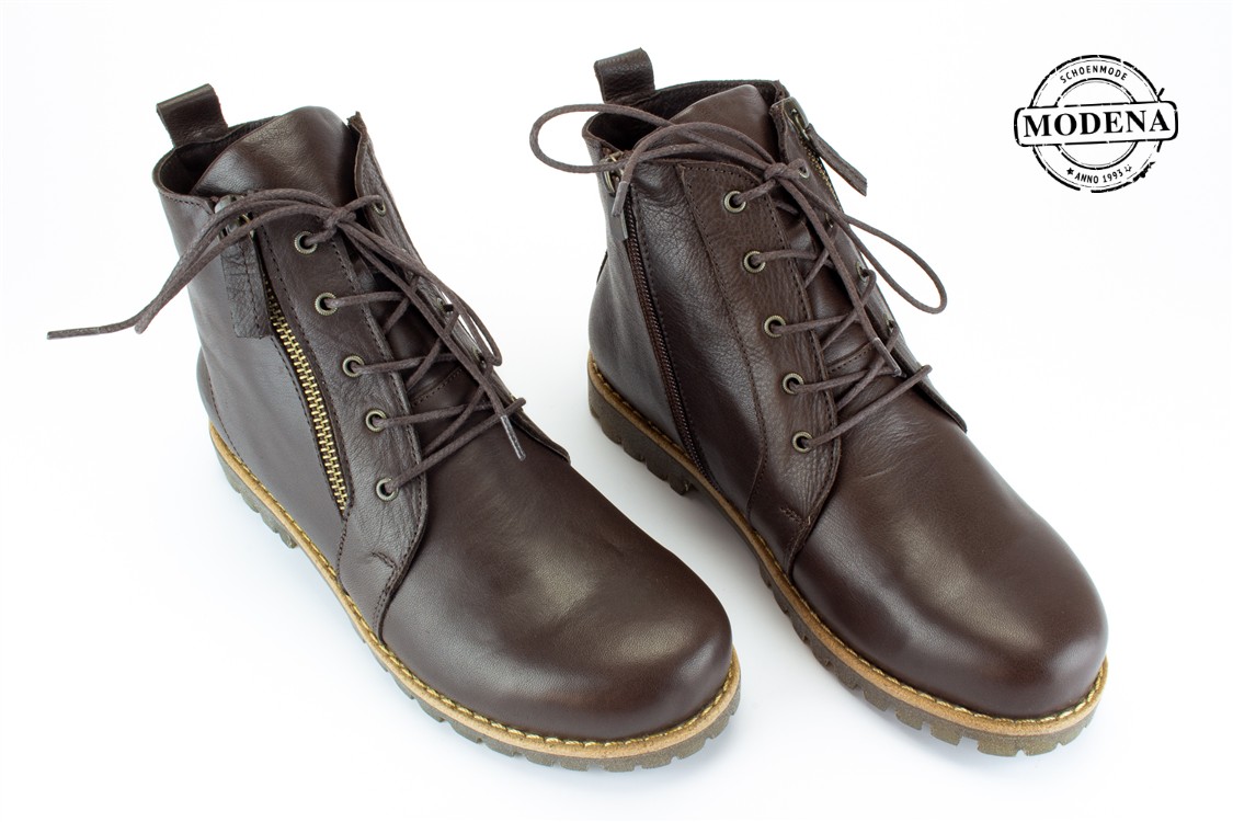 Modena schoenmode - veter sierrits military - brijn veter rits military