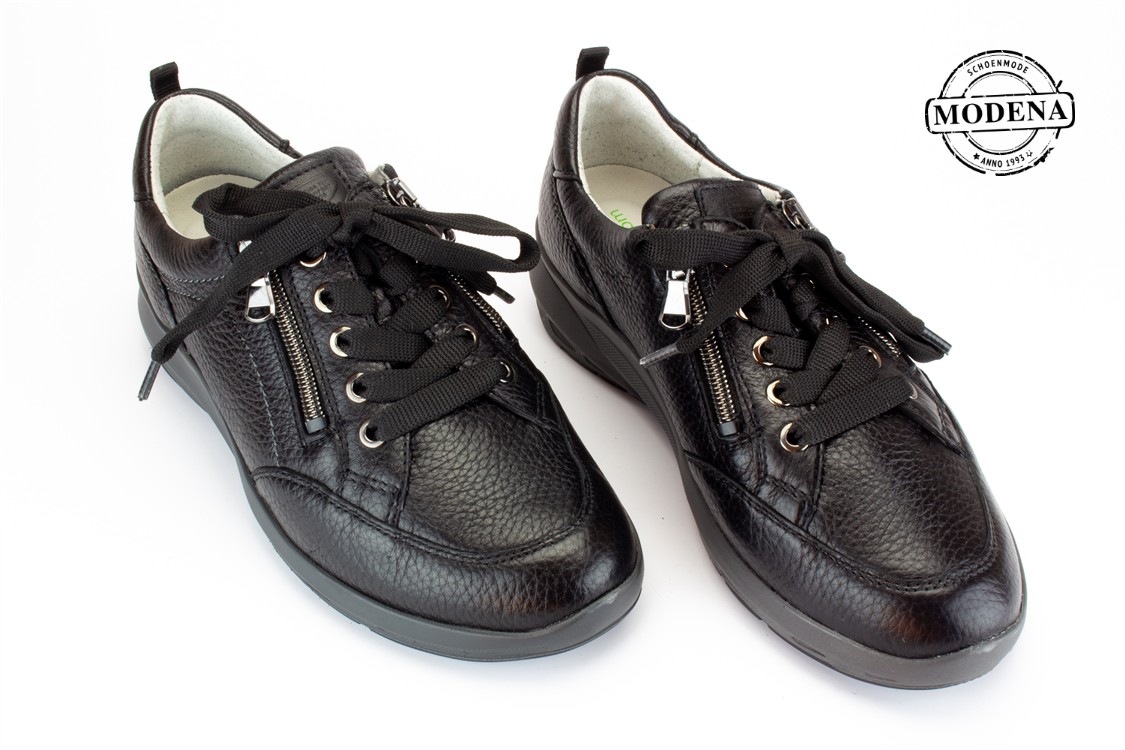 Modena schoenmode - M breedte - zwart lage veter M