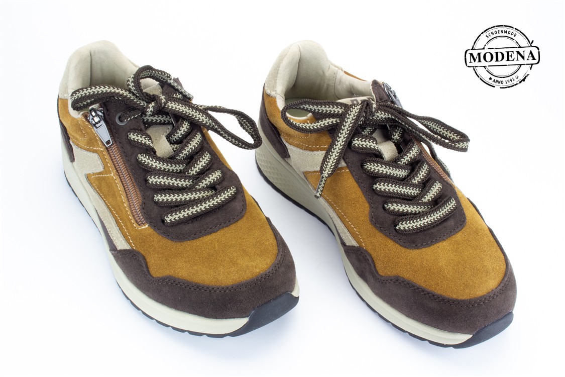 Modena schoenmode - sneaker K - camel mix sneaker