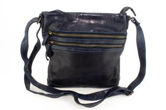 BLAUW MEDIUM TAS 2 RITSEN